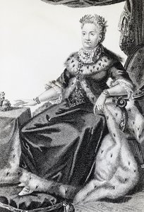 Catherine II, née Sophie Friederike Auguste (1729-1796), impératrice de Russie, gravure