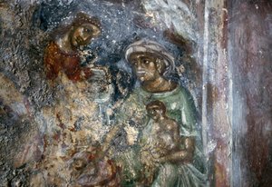 Fresque de la Sainte Famille, église byzantine d