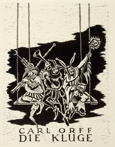 Allemagne, diessen am ammersee, affiche pour la première de Die Kluge (La Femme Sage) de Carl Orff à Francfort - Walter Charles Mills