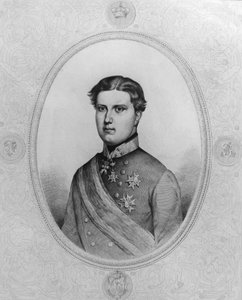 Portrait de Ferdinand IV de Habsbourg-Lorraine (1835-1908), dernier grand-duc de Toscane de 1859 à 1860, gravure - Walter Charles Mills