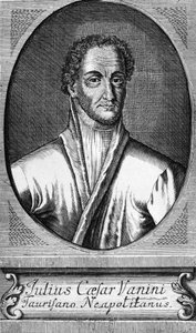 Portrait de Lucilio Vanini, connu sous le nom de Giulio Cesare Vanini (1585-1619), philosophe, médecin et libre penseur italien, gravure - Walter Charles Mills