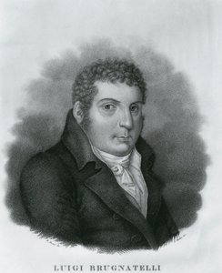 Portrait de Luigi Valentino Brugnatelli (1761-1818), chimiste italien et inventeur de la galvanoplastie, eau-forte par Luigi Rados (1773-1840) d