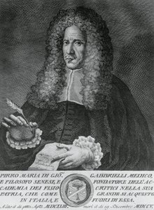 Portrait de Pirro Maria Gabbrielli (1643-1705), philosophe italien, et professeur de médecine théorique et de botanique, gravure par Cosimo Zocchi (actif 1740-ca 1787) - Walter Charles Mills