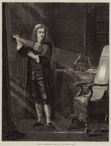 Newton étudiant la lumière