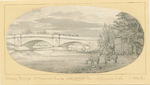 Pont de Wolseley : dessin à la plume et au lavis, nd [1799-1854] - John Allport