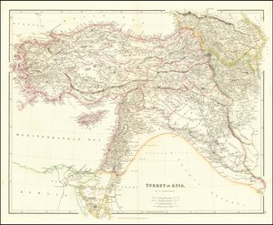 Carte de 1840 de la Turquie en Asie par John Arrowsmith