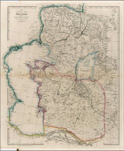 Carte de 1842 de la mer Caspienne, de la Khivah et du pays environnant par John Arrowsmith