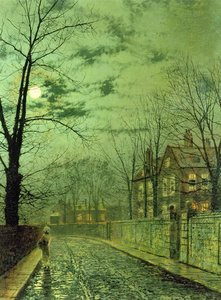 Une route au clair de lune