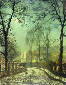 Une route au clair de lune, 19ème siècle