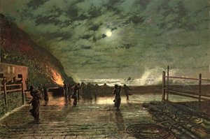 En péril (Le Flamboiement du port) 1879 - John Atkinson Grimshaw