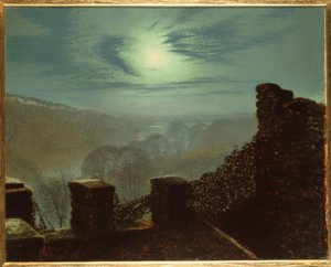 J.A. Grimshaw, Pleine lune derrière un nuage de cirrus depuis Roundhay P.