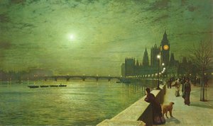 Réflexions de lumière sur la Tamise à Westminster
