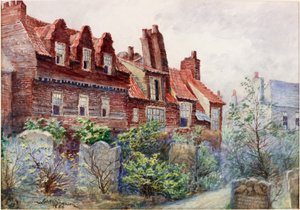 Maisons de Silver Street depuis le cimetière de l