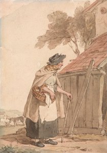 Une vieille femme portant un panier - John Augustus Atkinson