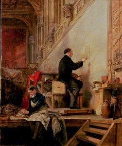 Daniel Maclise (1806-70) peignant sa fresque 