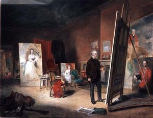 Portrait de Sir Francis Grant à un chevalet - John Ballantyne