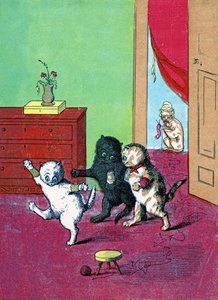 Trois petits chatons portant des mitaines, Illustration de "Three Little Kittens" 1859 - John Ballantyne