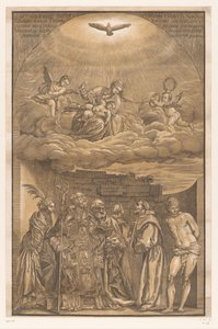 Marie dans les nuages et six saints (Kunstwerken van Venetiaanse meesters) (Opera selectiora)