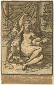 Vénus et Cupidon avec un arc - John Baptist Jackson, after Parmigianino