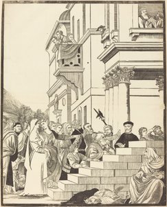 Présentation de la Vierge au Temple [plaque centrale] - John Baptist Jackson after Titian