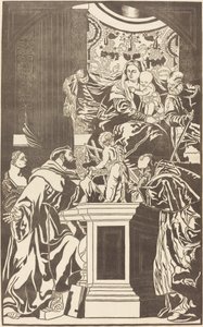 Sainte Famille et Quatre Saints - John Baptist Jackson after Veronese