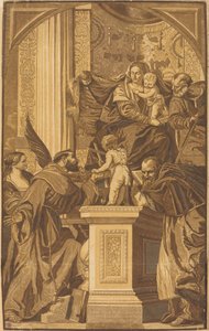 Sainte Famille et Quatre Saints - John Baptist Jackson after Veronese