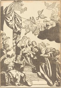 Le Mariage Mystique de Sainte Catherine - John Baptist Jackson after Veronese