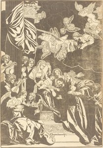 Le mariage mystique de Sainte Catherine - John Baptist Jackson after Veronese