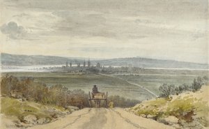 Oxford depuis Shotover Hill, de mémoire, 10 janvier 1791 - John Baptist Malchair