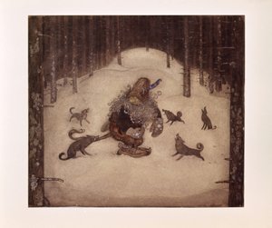 John Bauer, Troll et loups - John Bauer