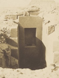 Pyramides de Gizeh, travaux de M. Mariette, porte de granit découverte à gauche du Sphinx - John Beasly Greene