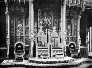 Le Trône Royal, Chambre des Lords, Westminster, vers 1905