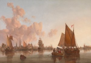 Voiliers et Barges sur un Estuaire Néerlandais (?)