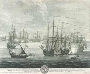 Vue de Bombay (Inde), dédiée au directeur de la British East India Company. Gravure par John Bowles - John Bowles