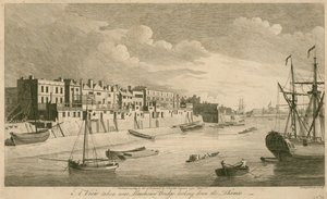 Vue prise près du pont de Limehouse regardant vers la Tamise - John Boydell