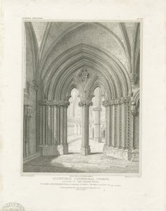 Intérieur de la cathédrale de Lichfield - Porte de la salle capitulaire
