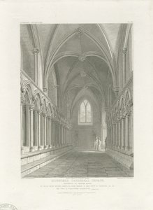 Intérieur de la cathédrale de Lichfield - Vestibule de la salle capitulaire: gravure, nd [c 1819]