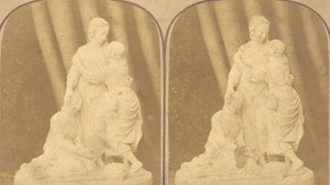 Paire de vues stéréographiques anciennes de statues britanniques, 1850s-1910s - John Browning