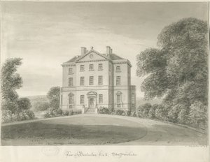 Barlaston Hall : dessin sépia