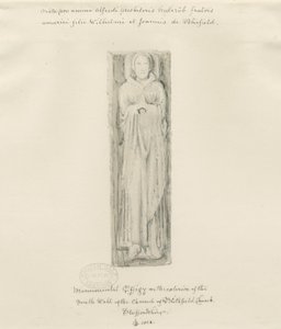 Église de Blithfield - effigie monumentale : dessin teinté, 1823