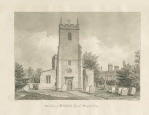 Église de Blithfield : dessin sépia - John Buckler