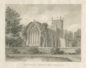 Église de Blithfield : dessin sépia - John Buckler