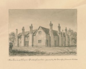 Buckinghamshire - Chenies Hall - Maisons de charité, 1824 - John Buckler