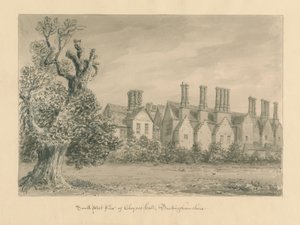 Buckinghamshire - Chenies Hall : dessin sépia, 1824