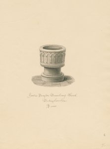 Buckinghamshire - Église de Drayton Beauchamp : dessin sépia, 1838