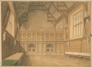 Cambridgeshire - Trinity College Hall - Vue intérieure - John Buckler