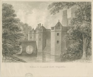 Château de Caverswall : dessin sépia, 1840 - John Buckler