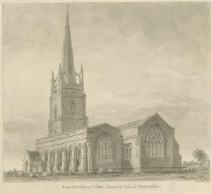 Église de Clifton Campville : dessin sépia