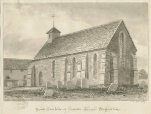 Croxden - Chapelle des invités: dessin sépia - John Buckler