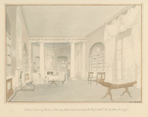 Kent - Bromley Hill - Intérieur de la salle de dessin de la bibliothèque, 1816 - John Buckler